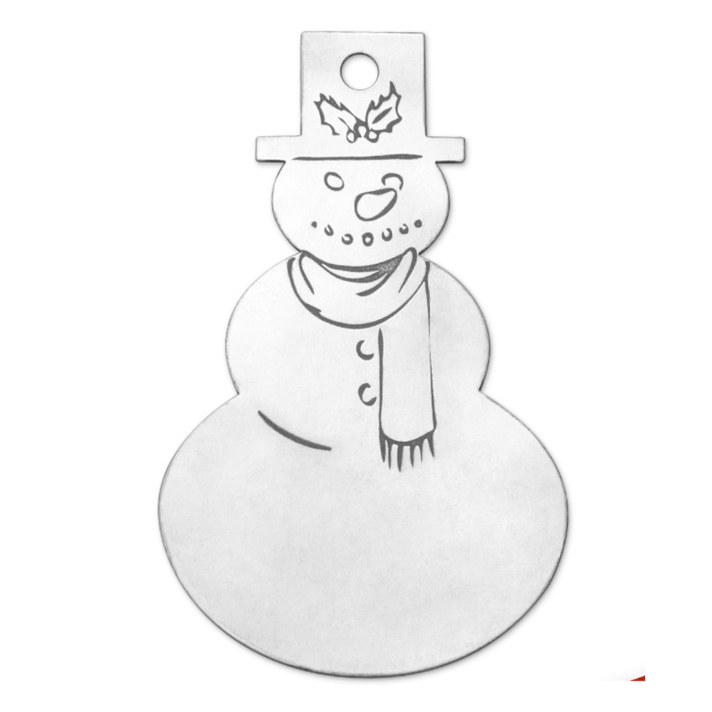 Metal Stamping Blanks Aluminum Snowman Ornament Blank, 76mm (3") x 44.5mm (1.75"), 14 Gauge